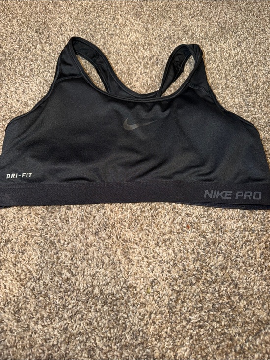 Nike Other - Nike Pro Large Sports Bra Black Swoosh Wireless Pullover Racerback Yoga Workout